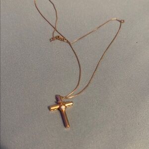 Elegant Rose Gold with Opal Cross Necklace